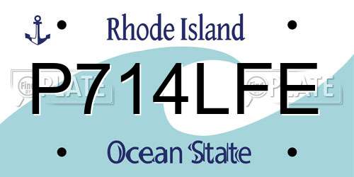 P714LFE Rhode Island License Plate