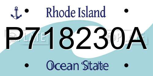 P718230A Rhode Island License Plate