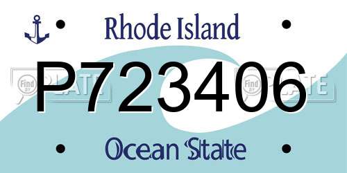 P723406 Rhode Island License Plate