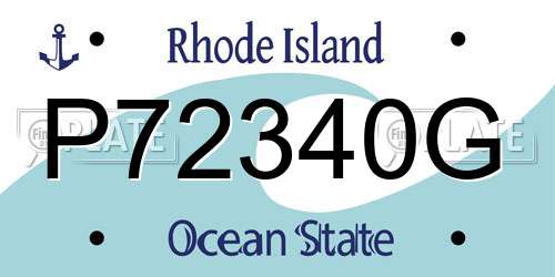 P72340G Rhode Island License Plate