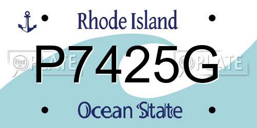 P7425G Rhode Island License Plate
