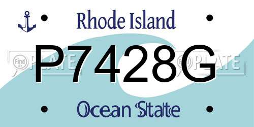 P7428G Rhode Island License Plate