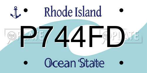 P744FD Rhode Island License Plate