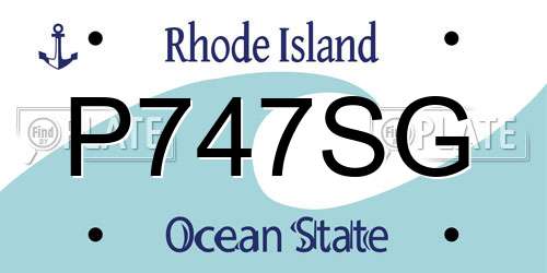 P747SG Rhode Island License Plate