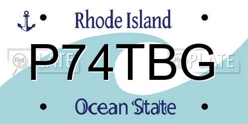 P74TBG Rhode Island License Plate