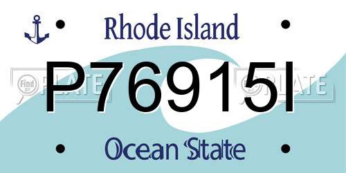 P76915I Rhode Island License Plate