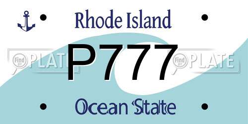 P777 Rhode Island License Plate