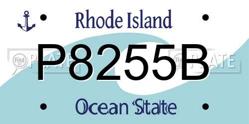P8255B Rhode Island License Plate