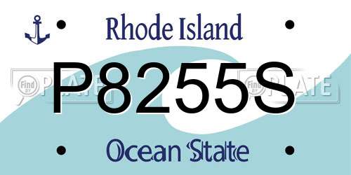 P8255S Rhode Island License Plate