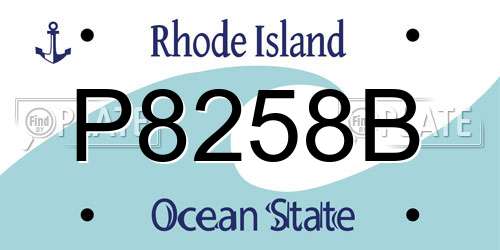 P8258B Rhode Island License Plate