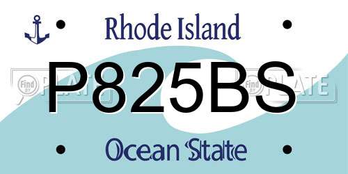 P825BS Rhode Island License Plate