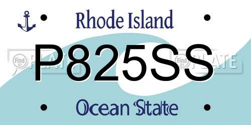 P825SS Rhode Island License Plate