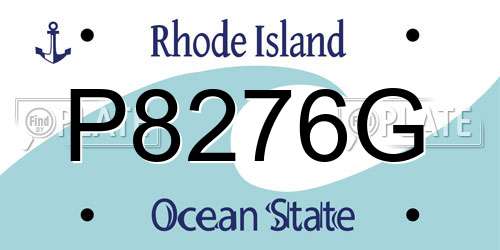 P8276G Rhode Island License Plate
