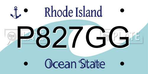 P827GG Rhode Island License Plate