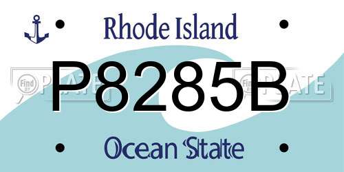 P8285B Rhode Island License Plate