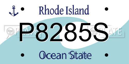 P8285S Rhode Island License Plate