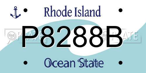 P8288B Rhode Island License Plate