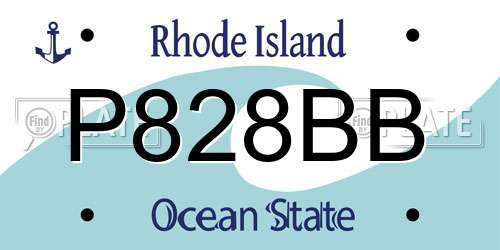 P828BB Rhode Island License Plate