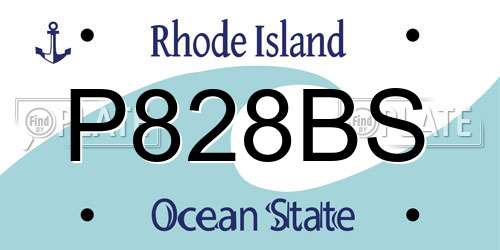 P828BS Rhode Island License Plate
