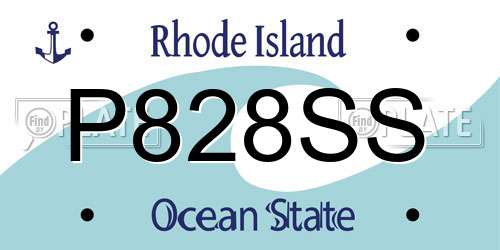 P828SS Rhode Island License Plate