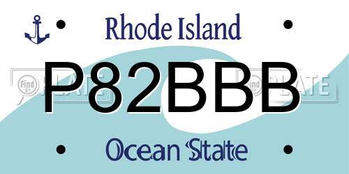 P82BBB Rhode Island License Plate