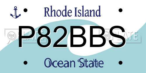 P82BBS Rhode Island License Plate
