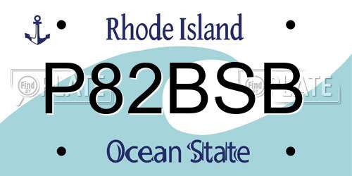 P82BSB Rhode Island License Plate