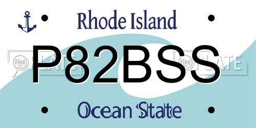 P82BSS Rhode Island License Plate