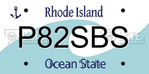 P82SBS Rhode Island License Plate