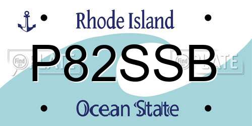 P82SSB Rhode Island License Plate