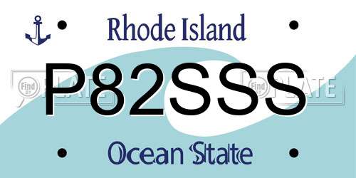 P82SSS Rhode Island License Plate