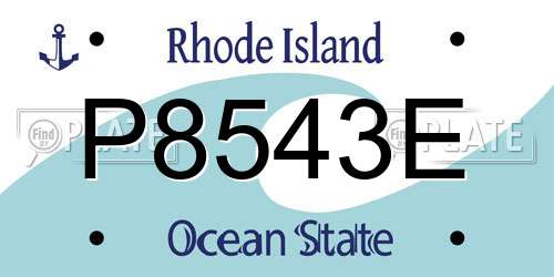 P8543E Rhode Island License Plate