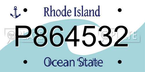 P864532 Rhode Island License Plate