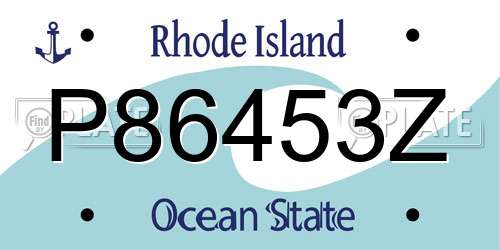 P86453Z Rhode Island License Plate