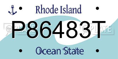 P86483T Rhode Island License Plate