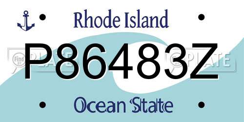 P86483Z Rhode Island License Plate