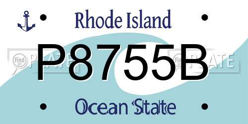 P8755B Rhode Island License Plate
