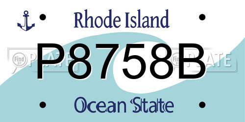 P8758B Rhode Island License Plate