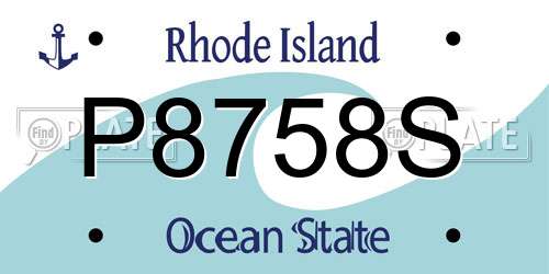 P8758S Rhode Island License Plate