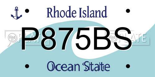 P875BS Rhode Island License Plate