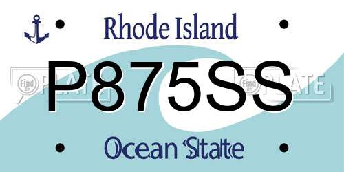 P875SS Rhode Island License Plate
