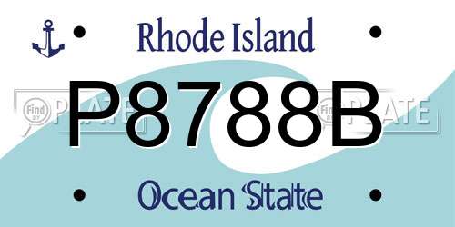 P8788B Rhode Island License Plate