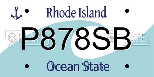 P878SB Rhode Island License Plate