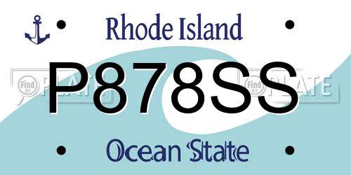 P878SS Rhode Island License Plate