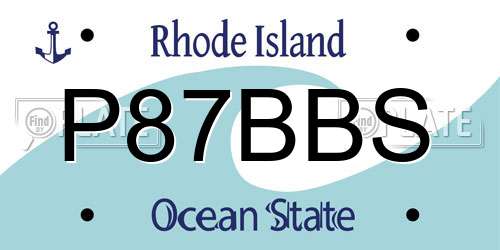 P87BBS Rhode Island License Plate