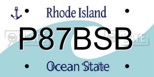 P87BSB Rhode Island License Plate