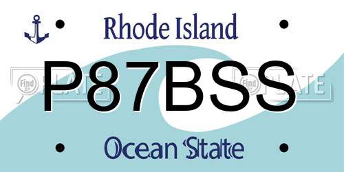 P87BSS Rhode Island License Plate