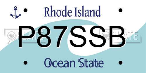 P87SSB Rhode Island License Plate