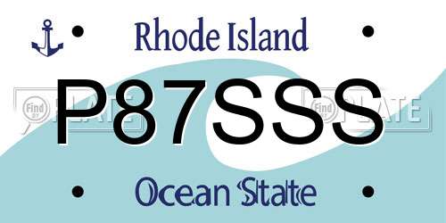 P87SSS Rhode Island License Plate