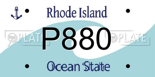 P880 Rhode Island License Plate